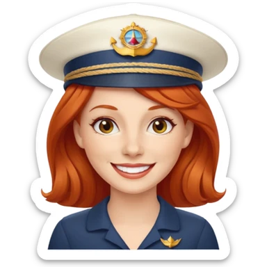 cruise emoji with a red headed woman sticker