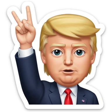 Donald  Trump shows victory with one hand hyperrealistic sticker