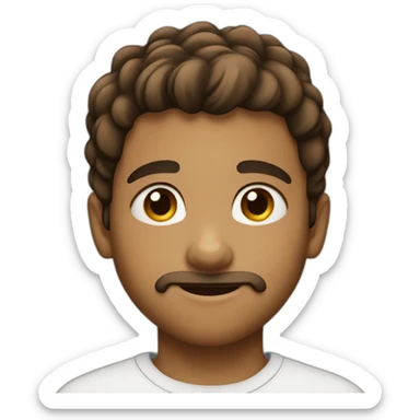 Young boy with a little beard brown eyes sticker