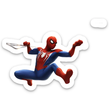 spider-man swinging through new york sticker