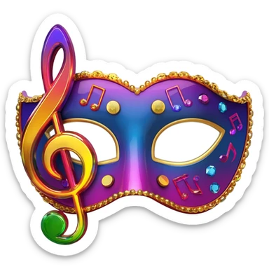 Create a bright and artistic emoji that represents musical theater. sticker