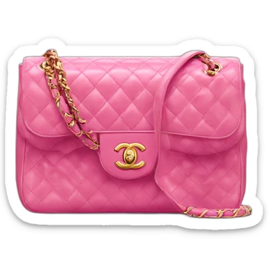 Chanel classic flap bag pink sticker