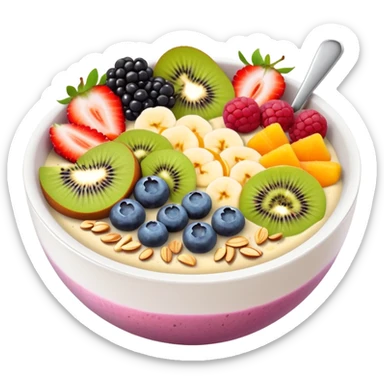 smoothie bowl with fruits and toppings sticker