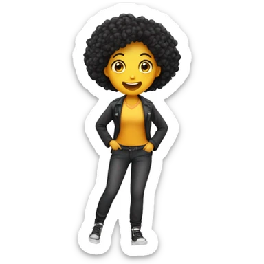 mulher de corpo inteiro, vestida com calça e sapato de salto, bolsa, bem estilosa, cabelos longos sticker