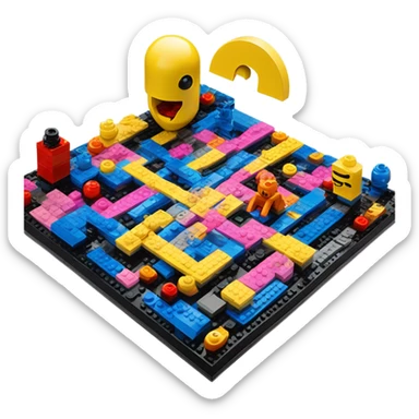 pac-man lego set sticker