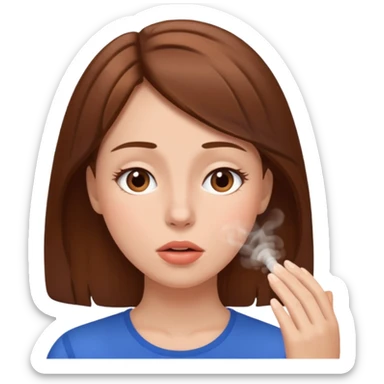 a woman taking dih sticker