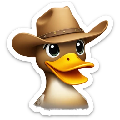 duck wearing cowboy hat sticker