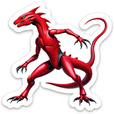 Shiny Edgy epic Salandit-Genesect-Miraidon-Fakémon-hybrid-creature (full body)  sticker