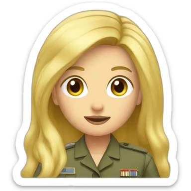 Blond girl general army sticker