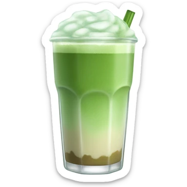 glass of iced matcha latte sticker