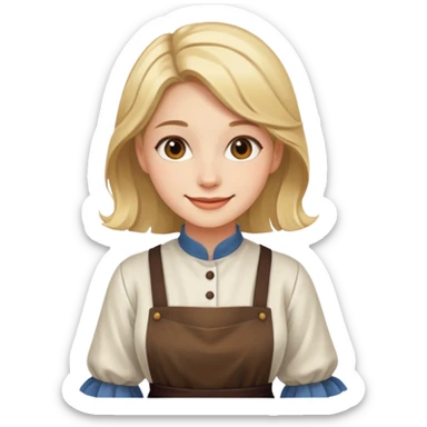 Young Women painting smilling tablier sticker