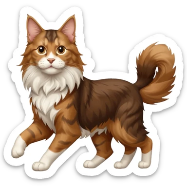 Maine Coon runs after Doberman sticker