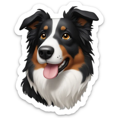 Border-collie-with-black-freckle-near-nose sticker