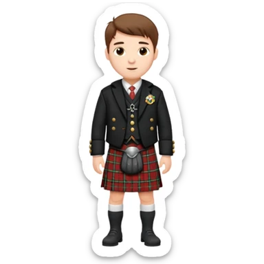 man traditional outfit in scotland sticker