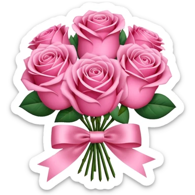 pink bouquet with a ribbon sticker