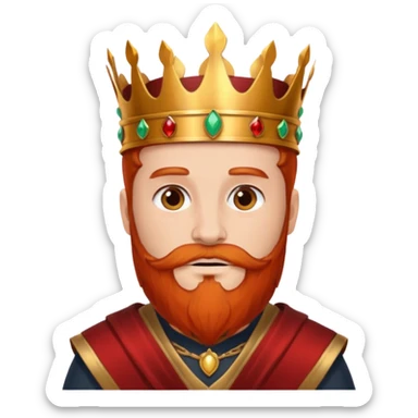 Autumn old King – maple crown + bronze sash,Red Kings. sticker