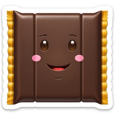 a chocolate bar being sold sticker
