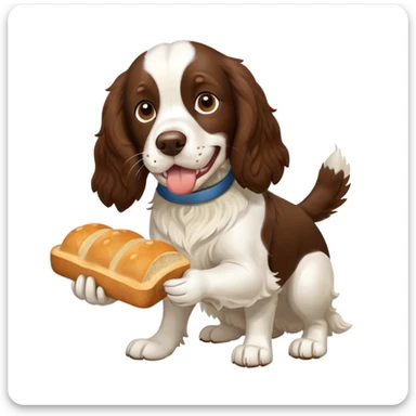 Springer spaniel bread in mouth sticker
