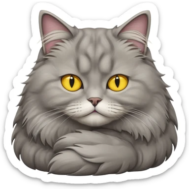 grey fluffy british long hair cat with yellow eyes ist sleeping sticker