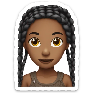 Girl with box braids sticker