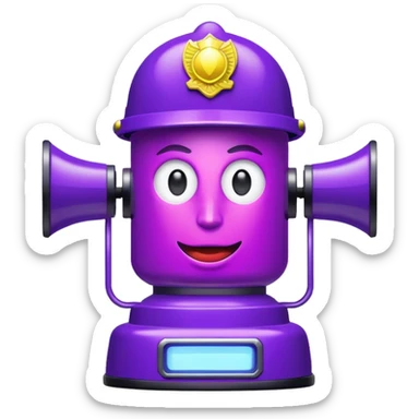 purple police siren sticker