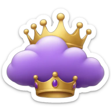 purple cloud with gold crown  sticker