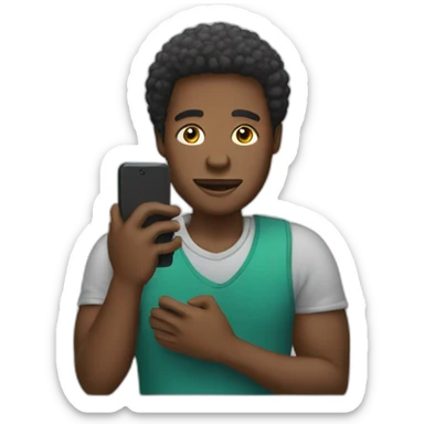 black man with cell phone sticker