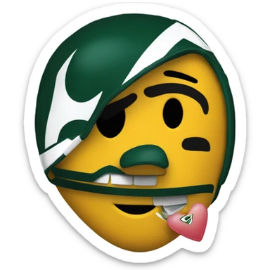 Packers cheesehead with heart eyes sticker