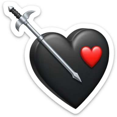Corazón negro con una flecha sticker