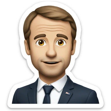 macron qui lève une pousse sticker