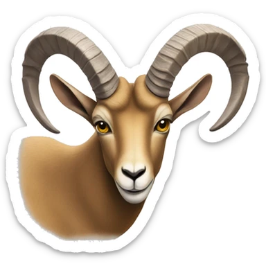 ibex with heart shaped horns sticker