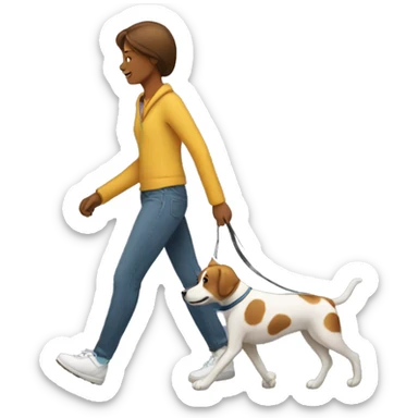 Person walking dog  sticker