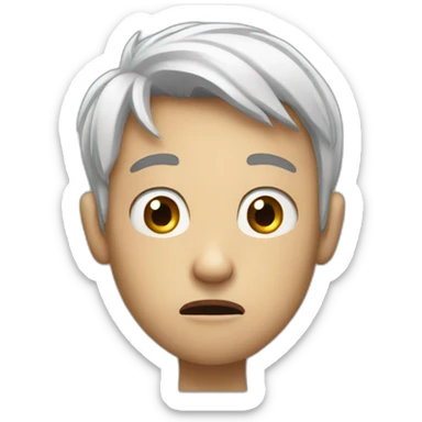 scared and confuse white person sticker