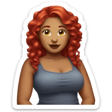 plus size red hair cute sticker
