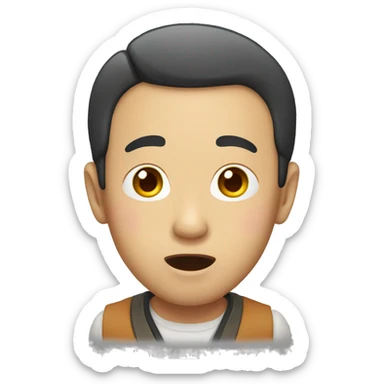 Japan man have a surprised  sticker