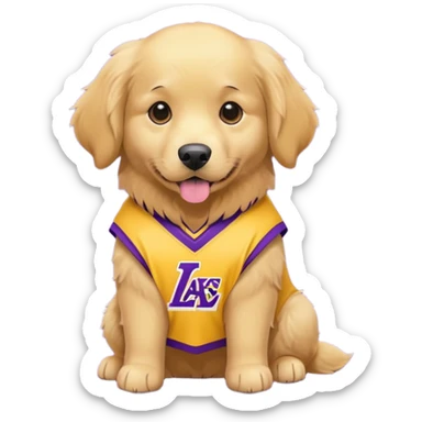 Golden retriever lakers uniform sticker