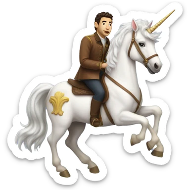 jonathan bailey riding a unicorn sticker