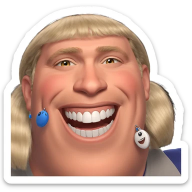 smiling boy with earrings portrait sticker