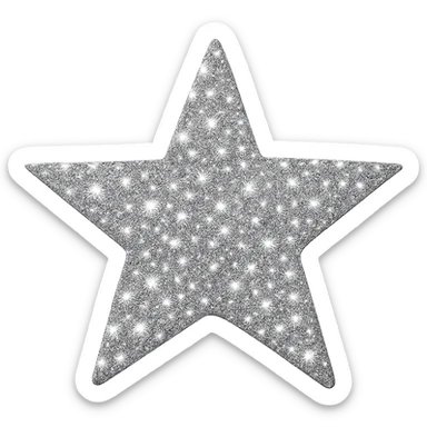 stylish star with silver glitter, no background sticker