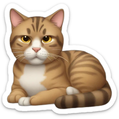 Sleepy cat looking like Arnold schwarzenegger sticker