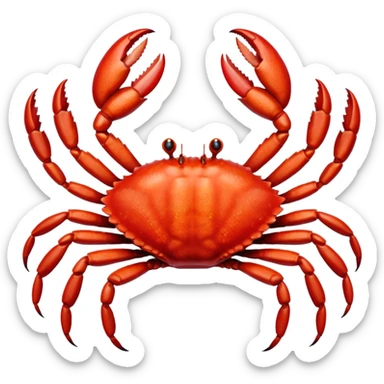 A live crab with only eight legs and two pincers sticker
