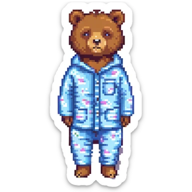 bear in pajamas sticker