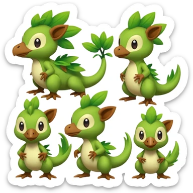  Fey Toony Sprigatito-Grookey-Grovyle-Shaymin-fusion-hybrid sticker