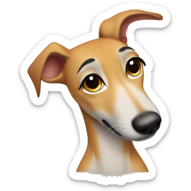 fawn tiger greyhound close eyes with pawls  sticker