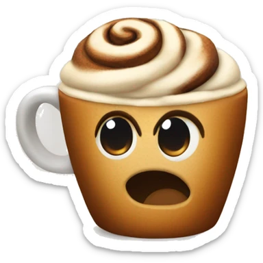 cinnabon with coffee sticker