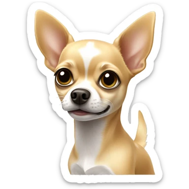 Blonde chihuahua with a white spot   sticker