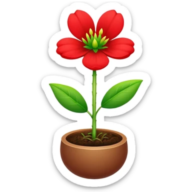 Broto de planta de flor vermelha sticker