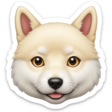 White Jindo dog has shrap face line sticker