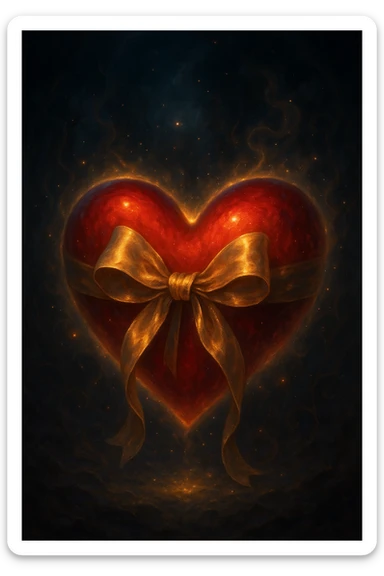 heart with a bowMystify sticker