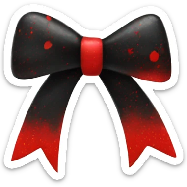 Black and red bow with splatters of red sticker